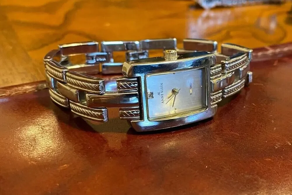Women's Anne Klein Diamond Watch, Silver Tone Bracelet Band
